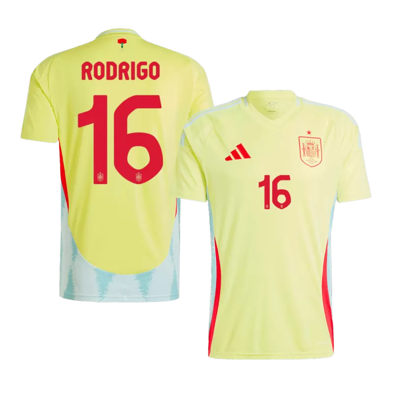 RODRIGO #16 Maglia Away Spagna EURO 2024 - Giallo